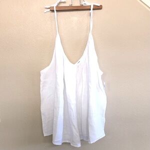 Old Navy Woman’s White Tie-Shoulder Gauzy Weave Cami Swing Top Plus Size 4X